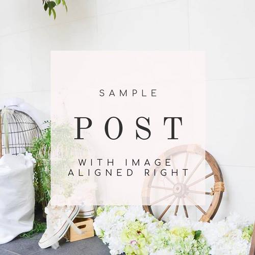 Sample post with image aligned right
