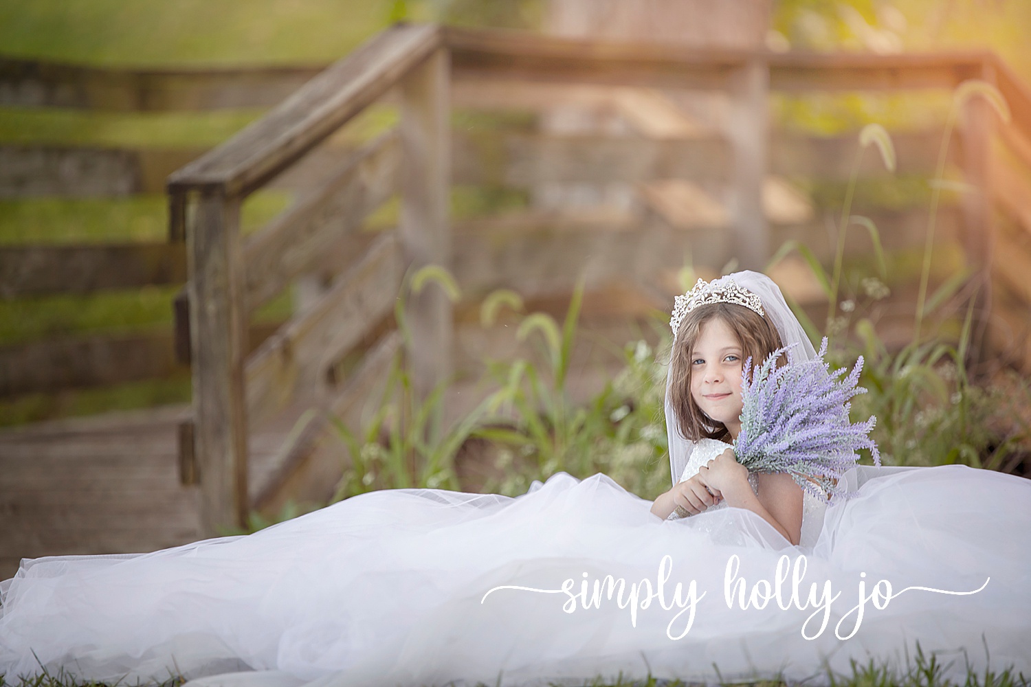 Toddler in Mom’s Wedding Dress | Olathe, Kansas